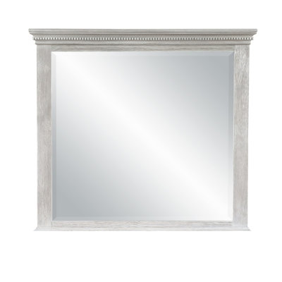 Vanity Dresser Mirror, Crown Moldings, Mist Gray, 42 Inch