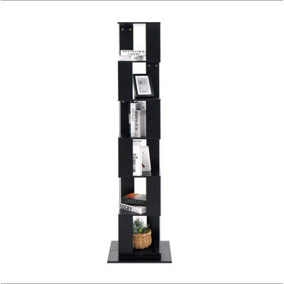 Bibliothèque pivotante à 6 niveaux, bibliothèque simple avec plaque en acrylique