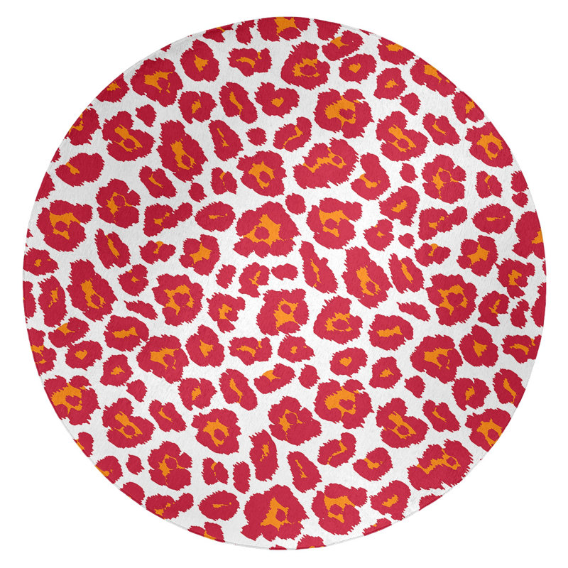 Animal Print Indoor Rug, Round 5'