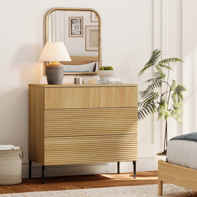 Commode pour bébé en roseau avec 3 tiroirs Union