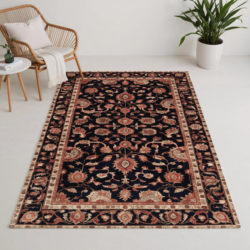 Tapis d'intérieur et d'extérieur mauve Persian, Rectangulaire 3 pi x 5 pi