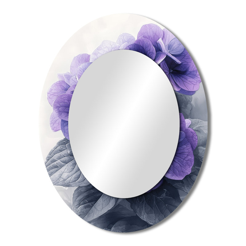 Miroir mural mauve traditionnel Hydrangea I - mauve traditionnel, 43 po x 33 po