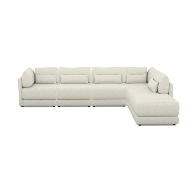 Canapé modulaire 6 pièces Ease, Chenille Nompton Snow Crypton®