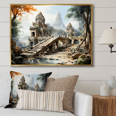 «Vietnam Antique Temples sépia», reproduction sur toile