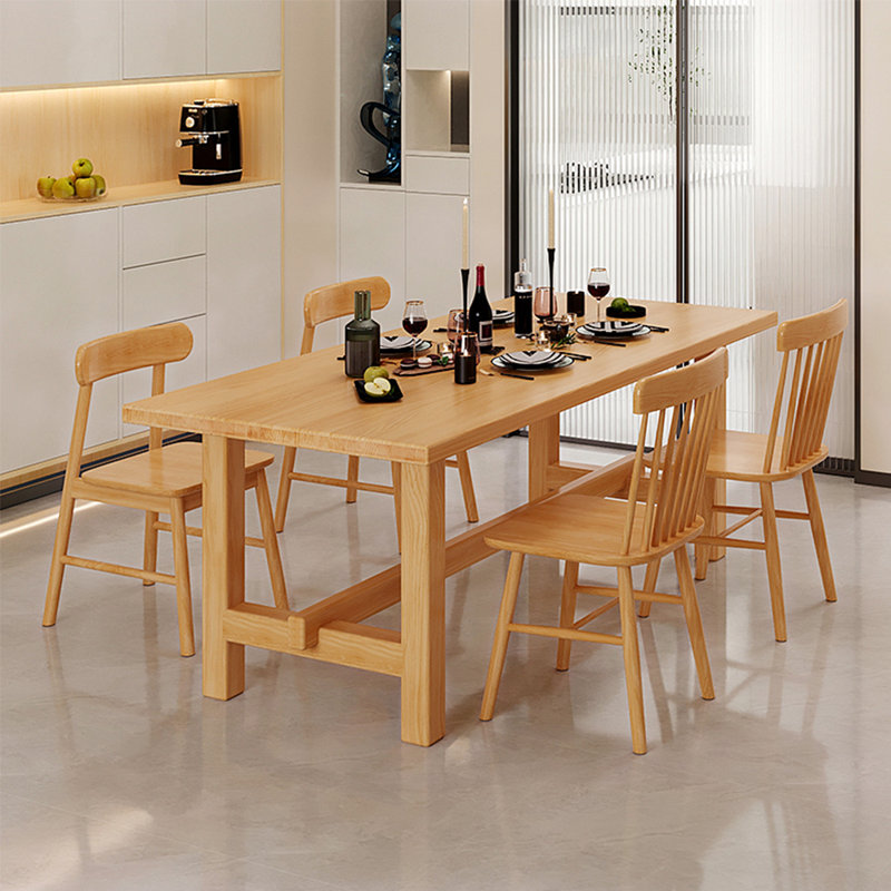 Nordic style solid wood dining table, 29.5"H x 70.8"L x 31.4"W