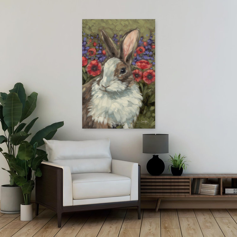 Spring Melody, art contemporain de lapin, H 36 po x l 24 po