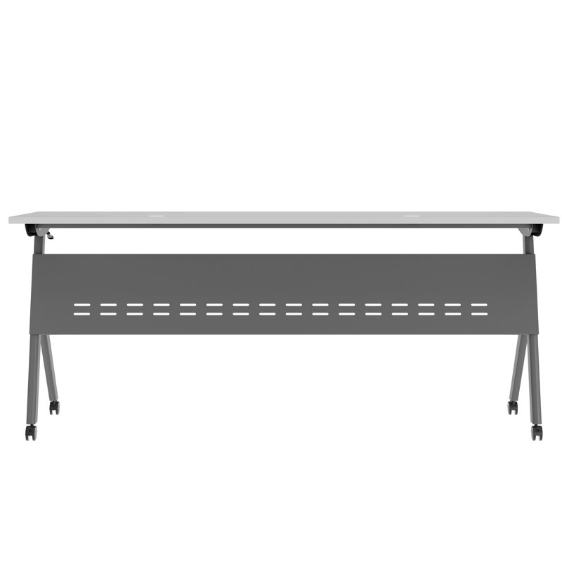 Table de formation commerciale avec structure en acier et pieds en Y, Gris, Gris, H 30 po x l 72 po x P 23,5 po