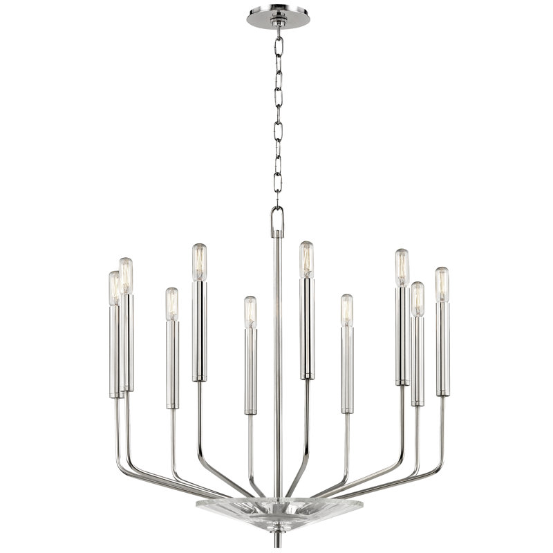 Gideon 10 - Light Chandelier, Polished Nickel