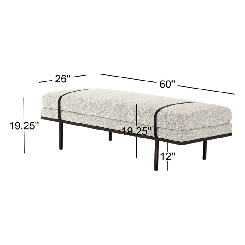 Harris Upholstered Bench, Knoll Domino