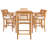 6 - Person Teak Wood Patio Dining Set with Rectangular Table , Cushions Included