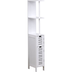 OEODJUJS 6.9 W Skinny Bathroom Storage Cabinet, 4 Tier Bathroom Floor Cabinets with Narrow Storage Drawers for Bedroom/Kitchen Small Space, White