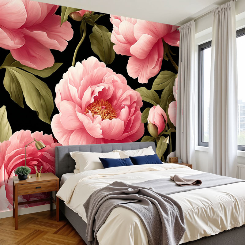Papier peint adhésif auto-adhésif moderne pour la chambre à coucher P 96 "x P 69", L 96 po x l 69 po
