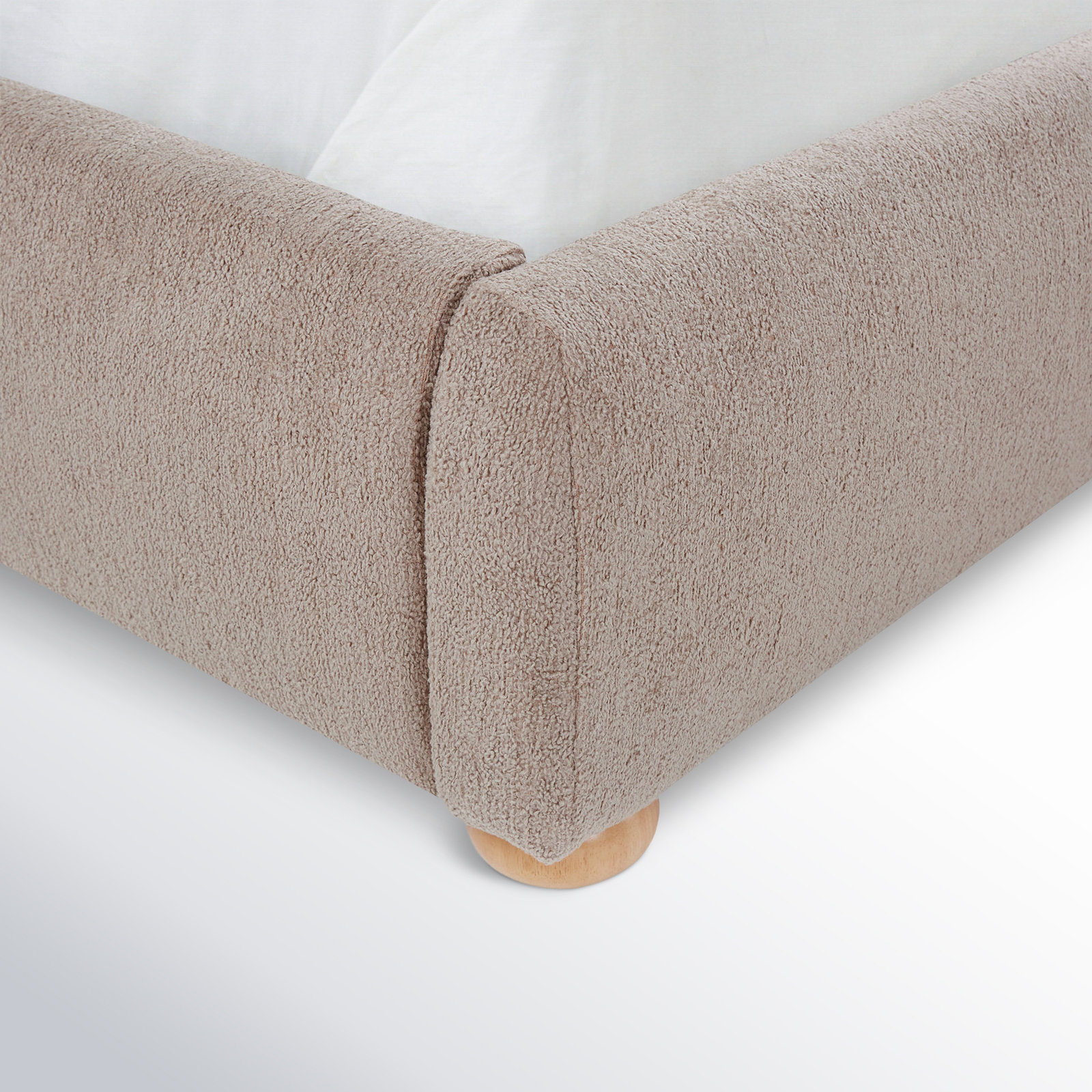 Liza Upholstered Bed, Queen, Light Brown Velvet
