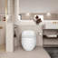 Toilette en céramique blanche brillante 1,28 - forme d'œuf, construction, chasse d'eau en forme d'œuf, égratignure, nettoyage facile