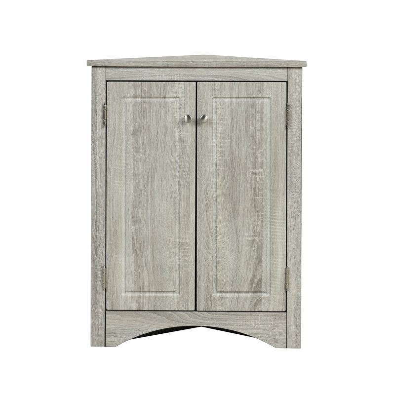 Armoire triangulaire à tablettes réglables en chêne - avec salle de bain, Chêne