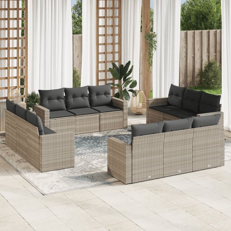  Garden Sofa Set Light Grey