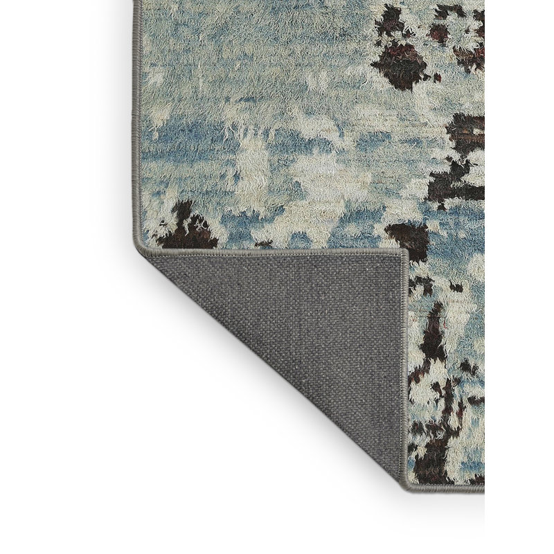 Tapis bleu/noir contemporain, Rectangle 2 pi x 3 pi
