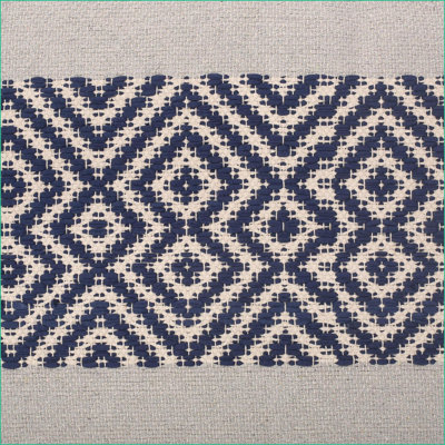 Ottoman Pouf for Living Rooms/Bedrooms, Sky Blue &amp; Off-White, 42x24x19 | White+Blue Fabric