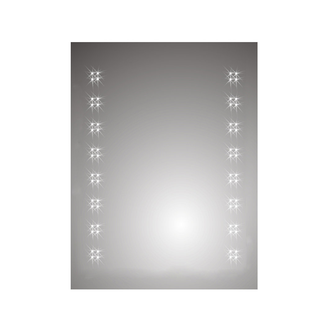 iBathUK Celeste Wall Mounted LED Illuminated Bathroom Mirror, Modern Mirror with Backlit Light Sensor and Demister, 500 x 700mm