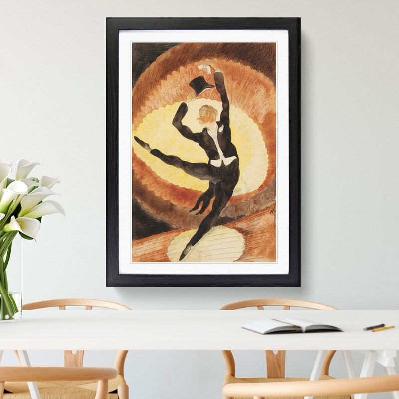 Vaudeville Male Dancer by Charles Demuth - Picture Frame Painting, Black Framed, 36cm H x 27cm W x 2cm D