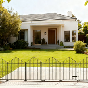 Panneaux de clôture de jardin en métal noir (ensemble de 5) - Solution de sécurité et de décoration extérieure