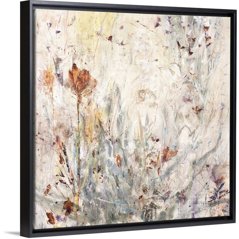 « natural luxe », peinture sur toile, Cadre flottant noir, H 31,7 po x l 31,7 po x p 1,75 po
