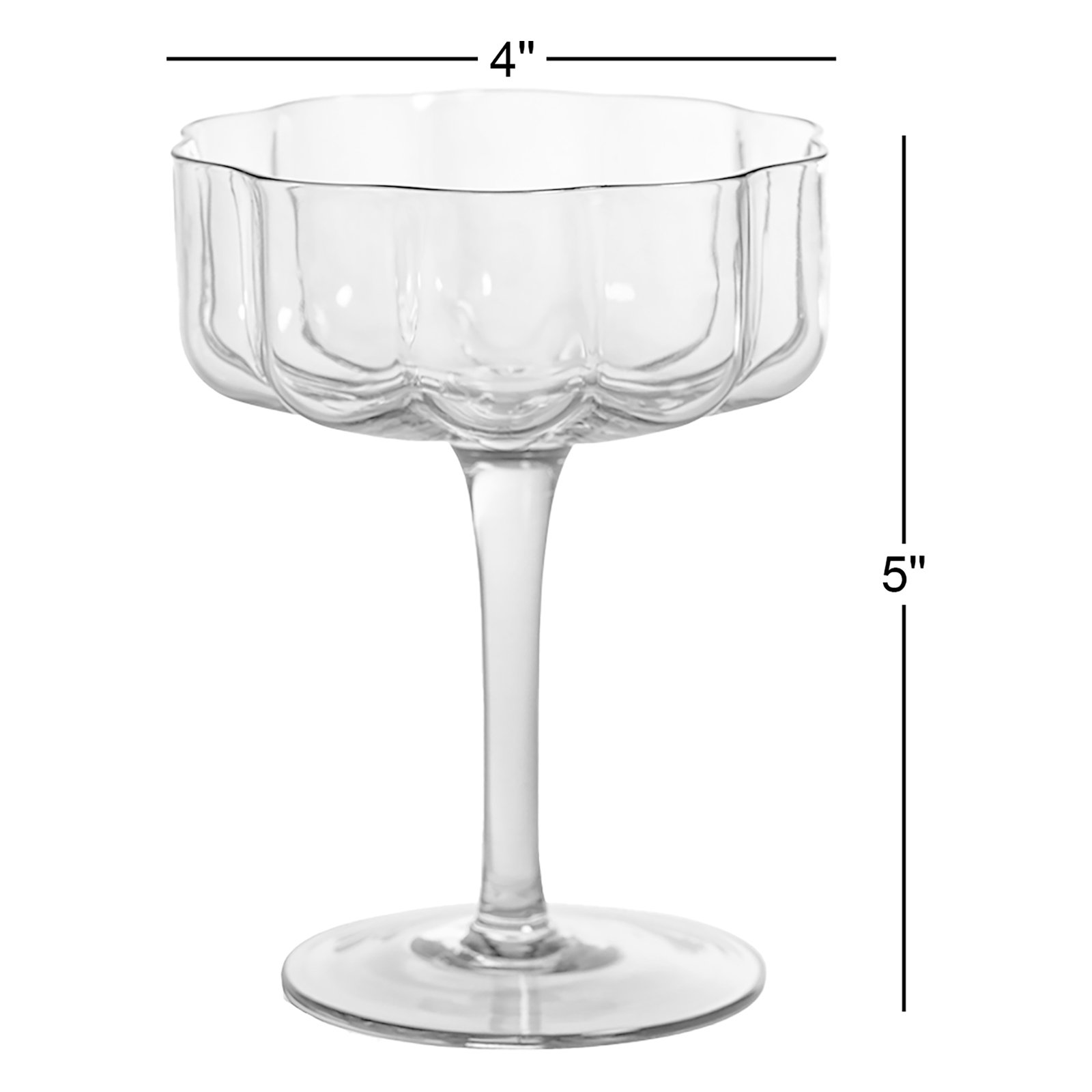 Mungle Handblown Coupe Glass, Clear