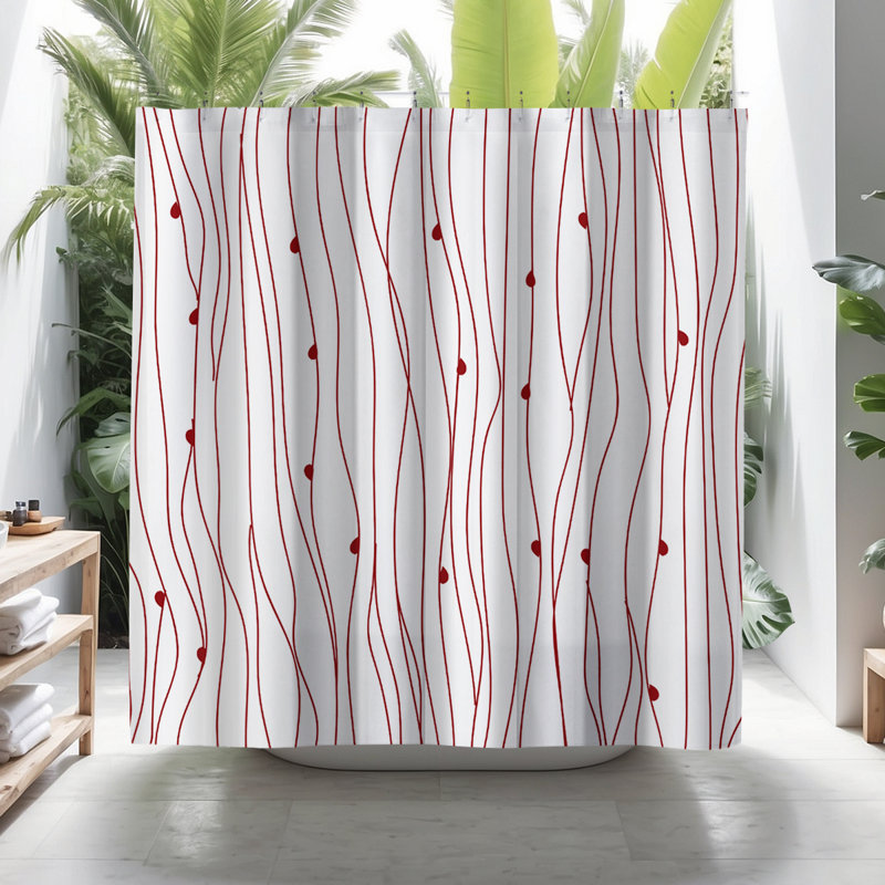 Coco Shower Curtain, Red