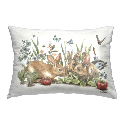 Coussin décoratif Garden Patch Scene par Leslie Trimbach