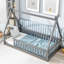 Lit simple gris avec garde-corps - offrant un espace de chambre confortable