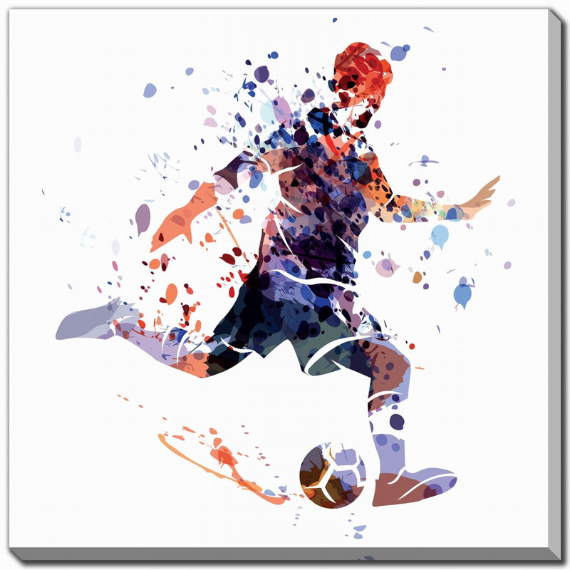 Art mural sur toile Soccer in Motion, H 24 po x l 24 po