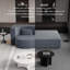 Canapé de sol avec 2 coussins, tissu convertible en peluche-650388182
