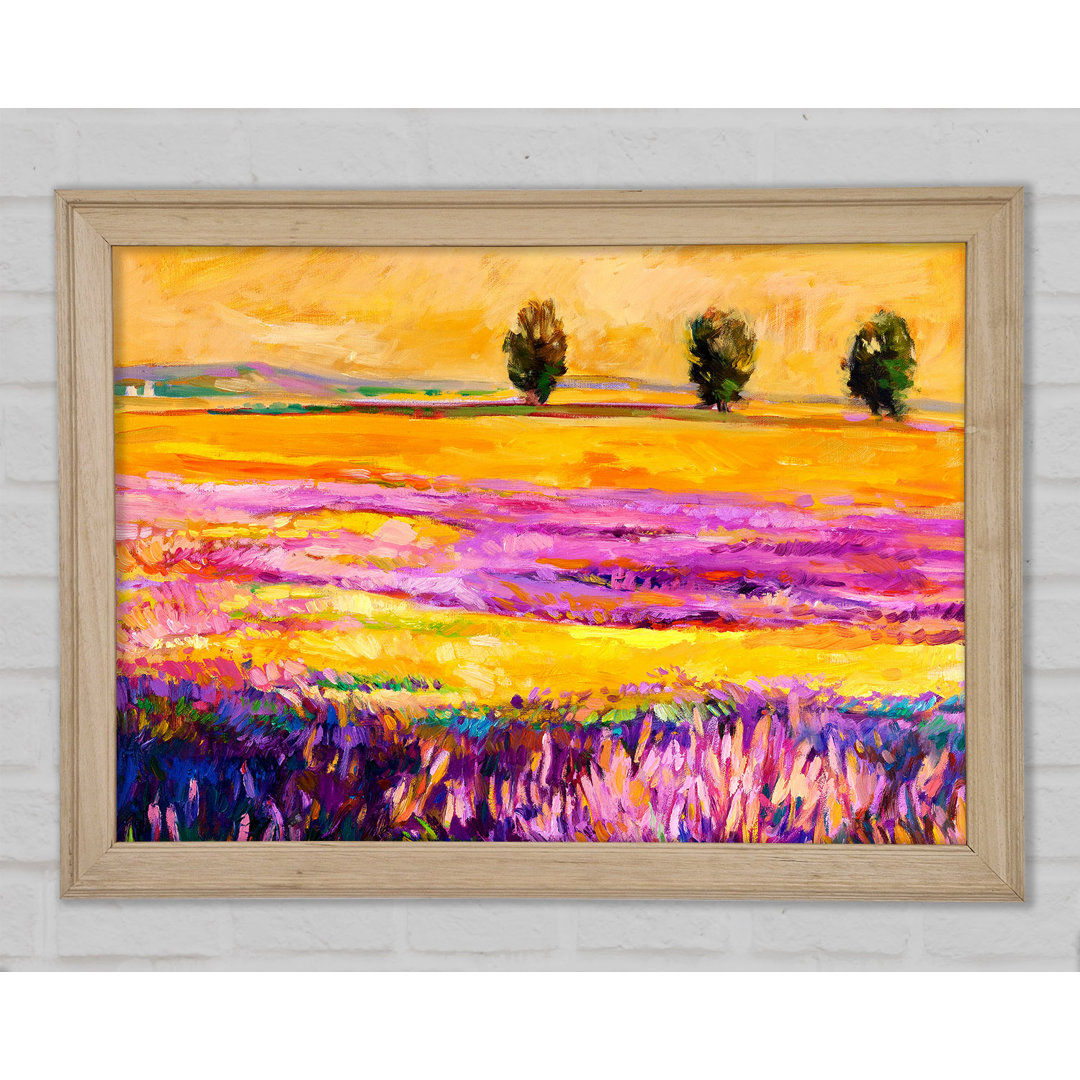 Gerahmtes Poster Pinks In A Field Of Gold Landscape