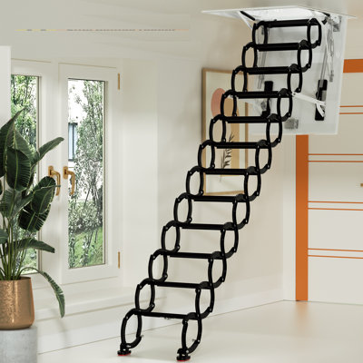 Sellman 9.84 Ft Steel Ceiling Ladder With 660 Lbs Capacity