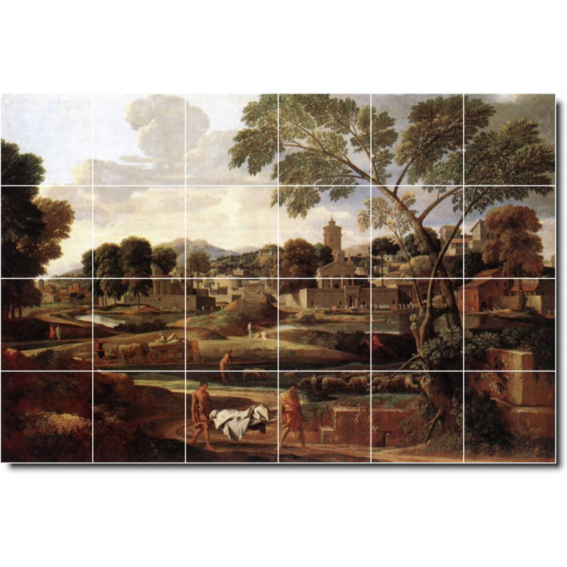 Carreau de céramique décorative 36 po x 24 po 6 po x 6 po, Paysage 06771