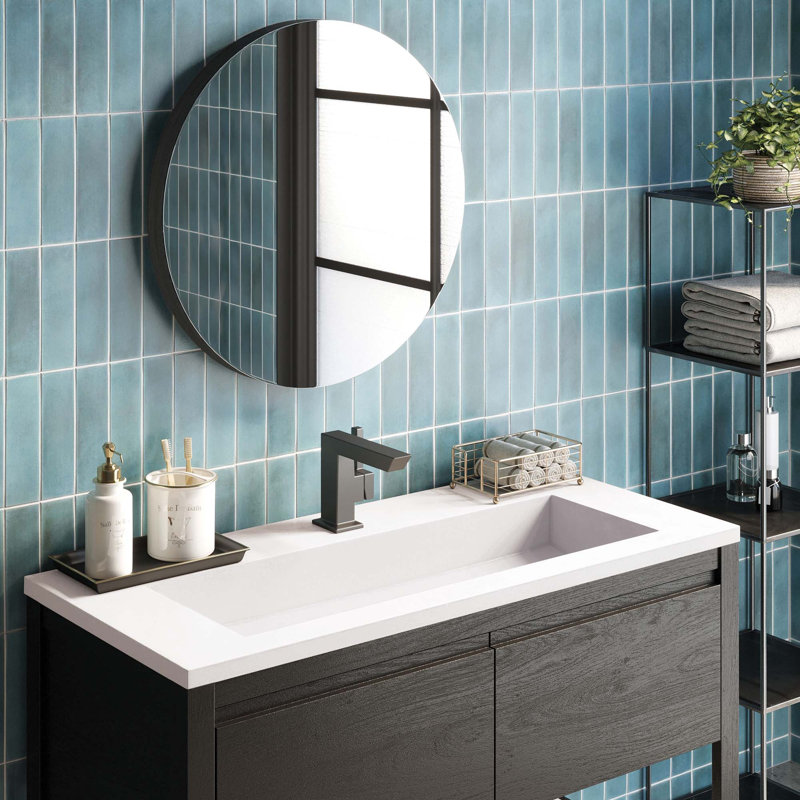 48" Capistrano Vanity Top With Integral Sink, Pearl, Single