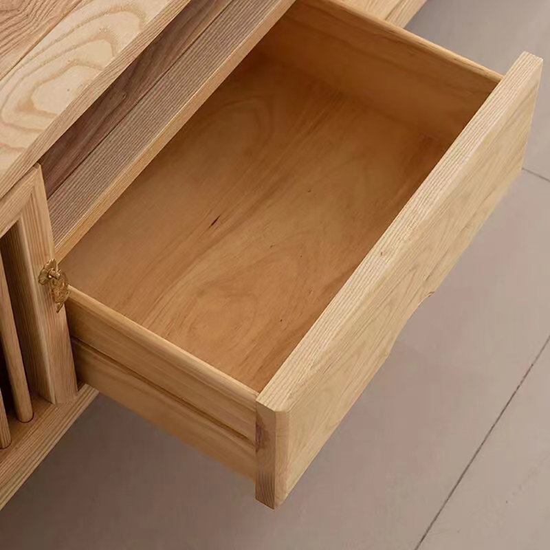 Meuble télé en bois de frêne massif, 70.9"
