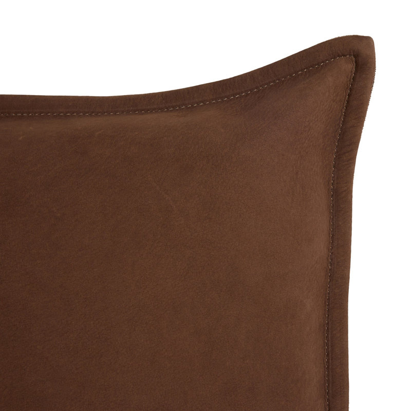 Oreiller Trenton, Nubuck Tobacco, Square 23"H x 23"W