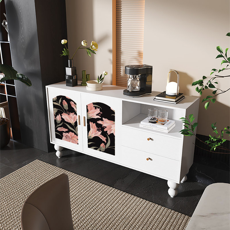 59.1in Multi-functional Storage Cabinet Sideboard, White