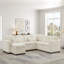 Canapé-lit modulaire 97 po en L chenille rembourré avec repose-pieds et 2 coussins de rangement-77510571