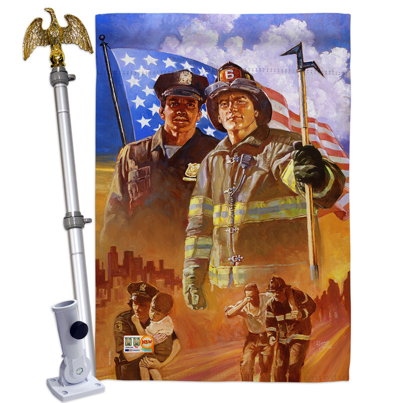 Paze Double Sided 40'' H x 28'' W Polyester Independence Day Flag Set