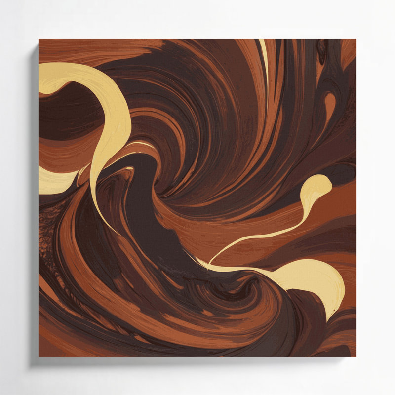 «Abstract Landscape 11», art mural sur toile noire, H 12 po x l 12 po