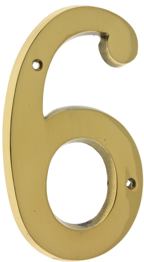 6'' H Brass House Number idh by St. Simons 
