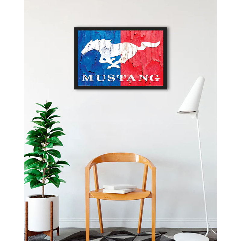 Mustang Car Logo, impression sur papier encadrée