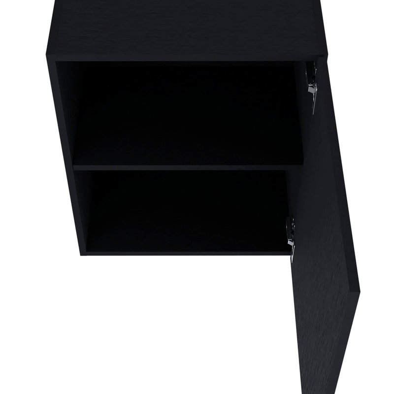 Armoire murale noire pour petits espaces - espace avec 1 porte pour tout décor, Noir