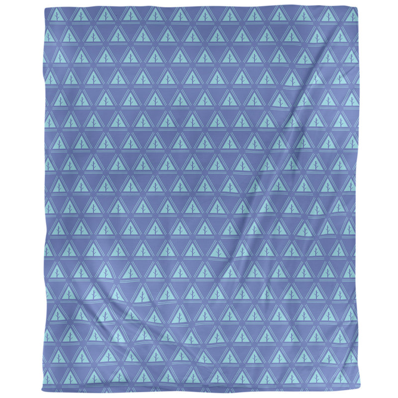 Housse de couette Theo Nath Minimalist Trees, Housse de couette pour très grand lit, Bleu / bleu sarcelle, Microfibre