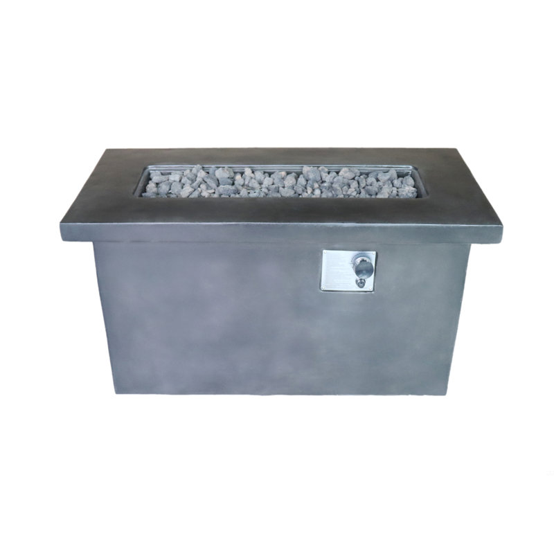 24'' H Concrete Propane/Natural Gas Outdoor Fire Pit Table, Charcoal