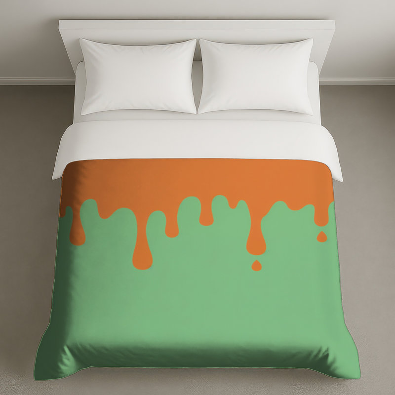 Housses de couette orange peintes, Twin