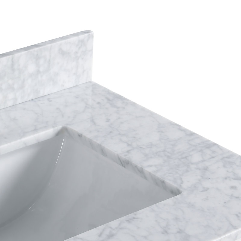 30 Inch Backsplash In White Carrara Marble