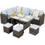 Ensemble de canapé modulaire en rotin 7 pièces PE-770241917-770241916